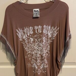 Vocal Brown 'Live to Ride' Graphic Tee